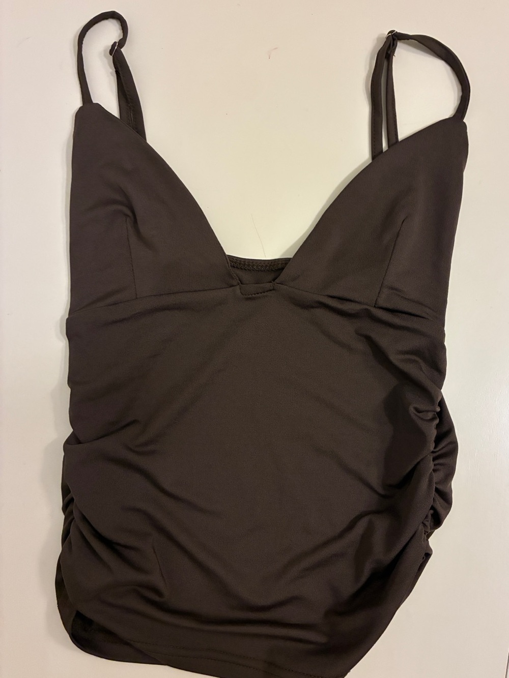 Chocolate Brown Ruched tank top